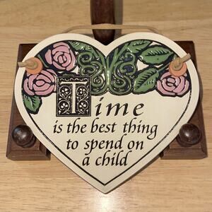 Handcrafted Ceramic heart plaque NWOT